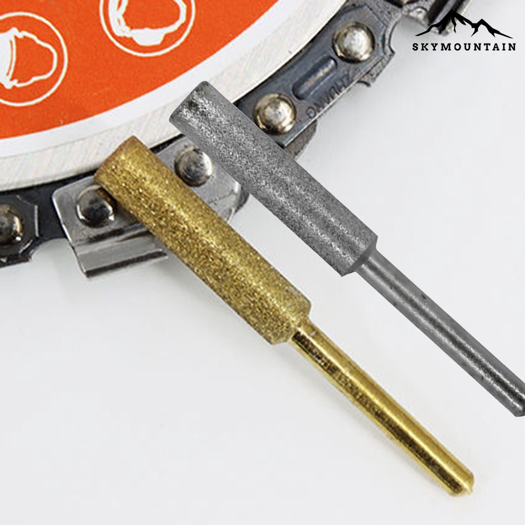 5pcs 4 / 4.8 / 5.5mm dũa đá mài burr mài mòn đánh bóng chống mài mòn đa năng chuôi tròn emery cưa máy mài burr stones cho cưa xích