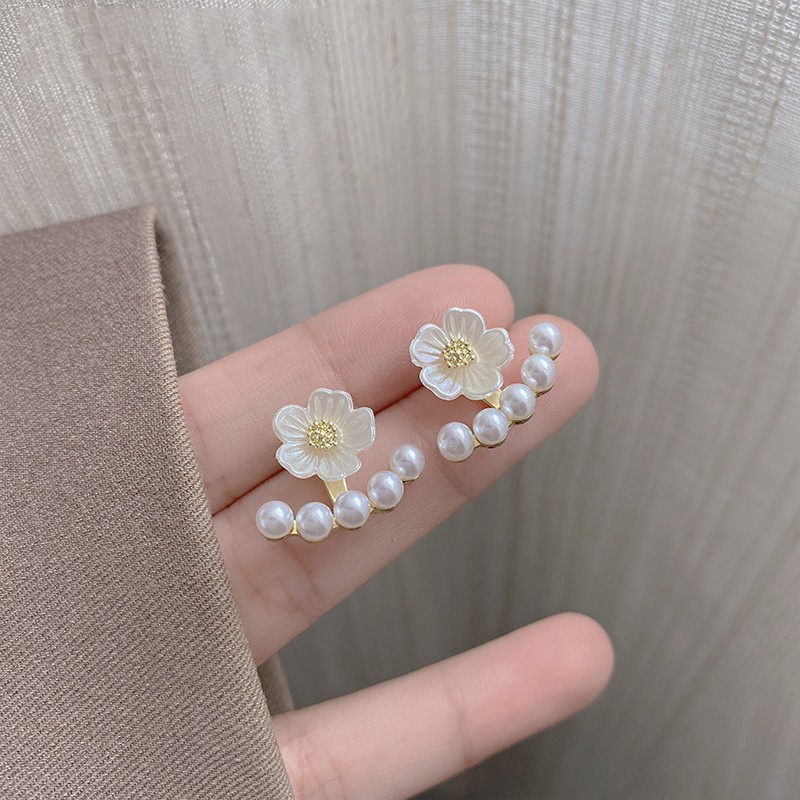 Bông Tai Hai Lớp Đính Ngọc Trai Siêu Nữ Tính