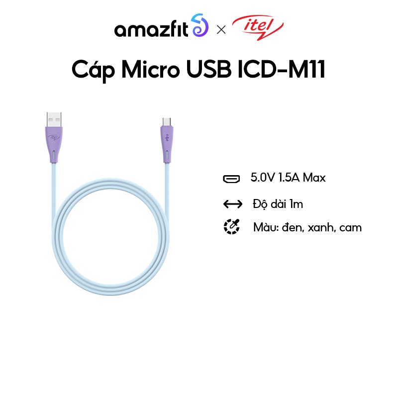 [Quà tặng không bán] Dây cáp sạc ICD-M11 1M Data | Micro USB Cable | Hàng Chính Hãng