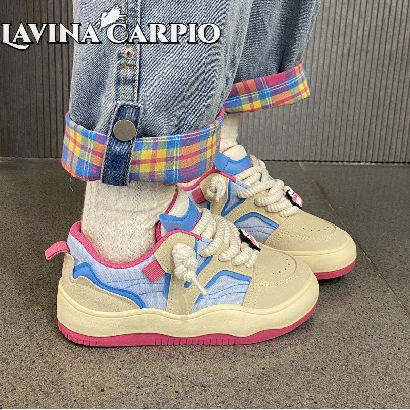 Lavina carpio women's new campus style nhật bản dễ thương bánh mì giày vải thoáng khí giày thể thao dày-soled