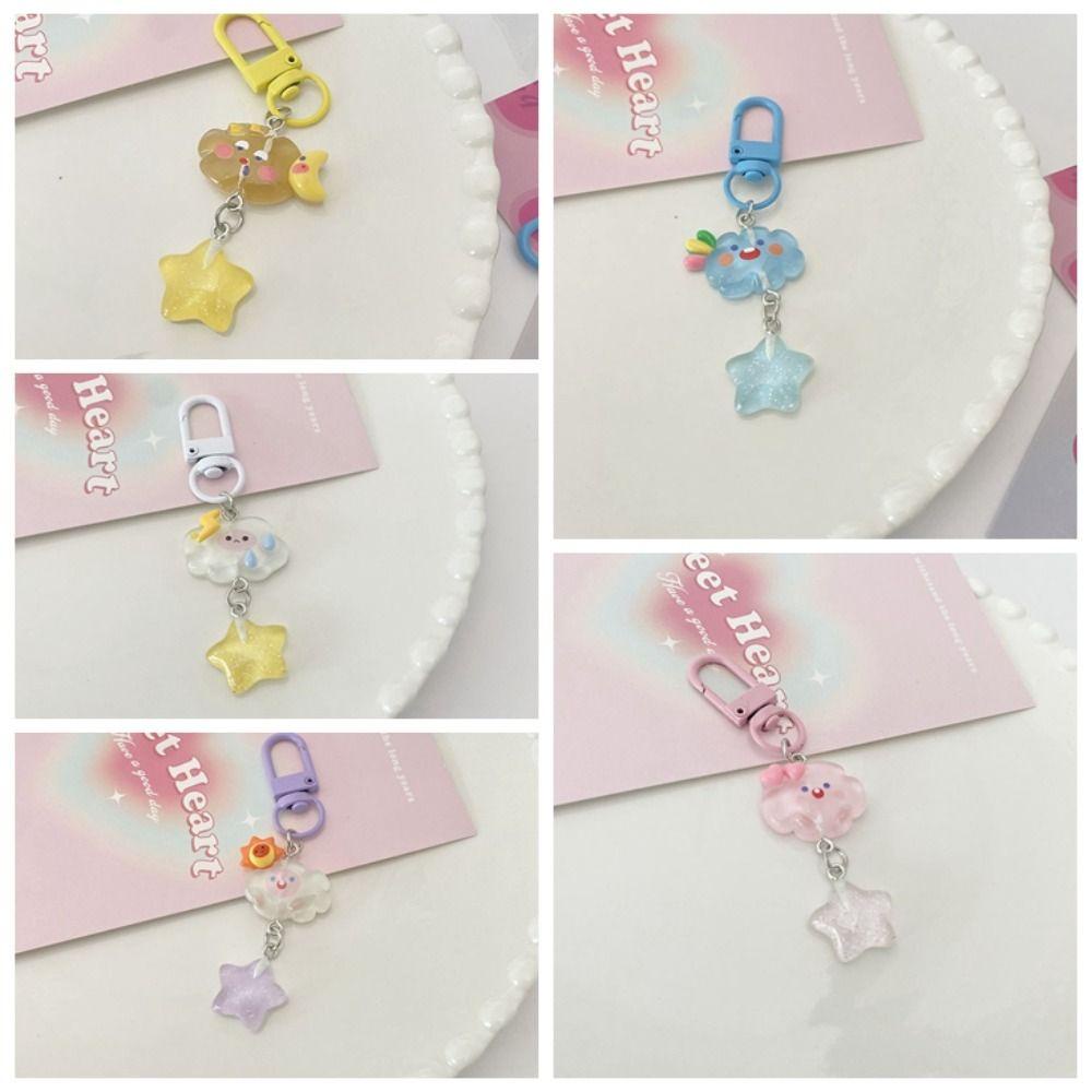 Isita Móc Khóa resin Nhỏ Hình Đám Mây Ngôi Sao Đám Mây Bầu Trời Đầy Sao Cho Học Sinh