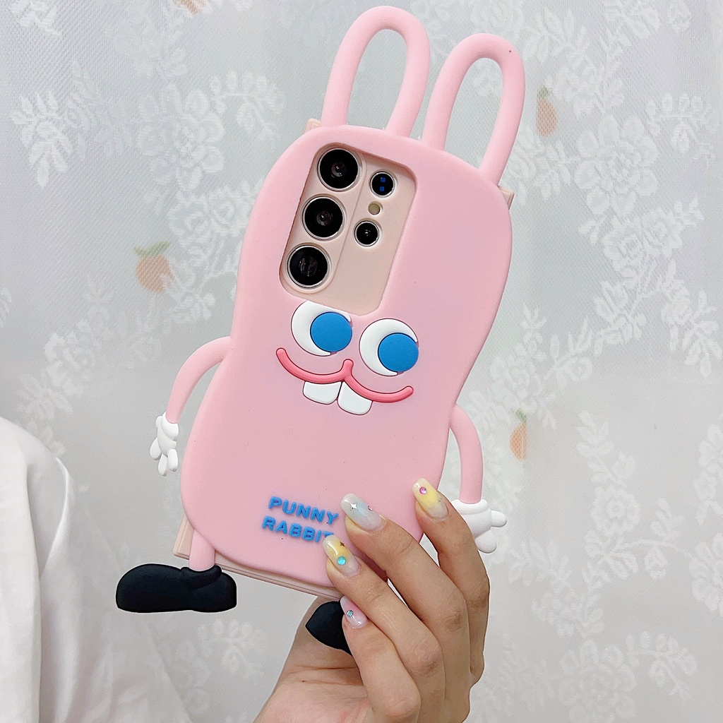 Samsung a14 a23 a72 a50s a30 a33 a53 a54 a13 a12 a22 a42 a52 a20 a71 a82 a20 a41 a73 a32 a21s a10s a51 thiết kế độc đáo thời trang vỏ điện thoại pink bunny nắp chống sốc silicon mềm
