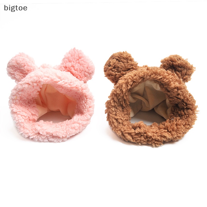 Bigtoe con chó dễ thương trang phục thú cưng vui nhộn mũ mèo ấm áp tai gấu mũ băng đô vật nuôi mũ nón cosplay đạo cụ ảnh kitten puppy party trang phục mèo phụ kiện boutique