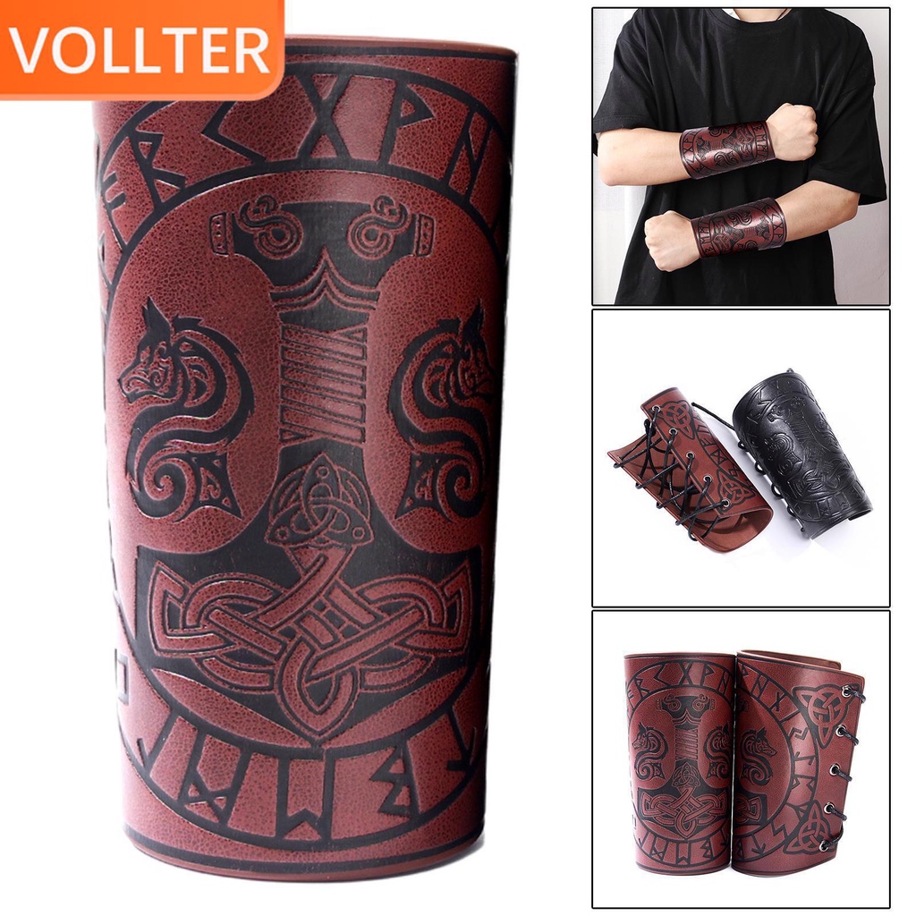 1/2/3 áo giáp thời trung cổ cuff bảo vệ cổ tay mô hình động đất da pu cho cosplay