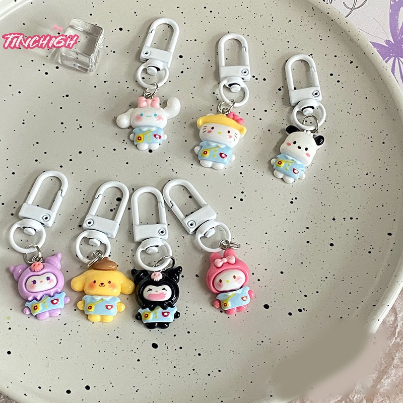 Phim hoạt hình sanrio anime my melody bag keychain dễ thương cinnamonroll kitty charm mặt dây chuyền đồ nữ tính trang trí móc chìa khóa ô tô