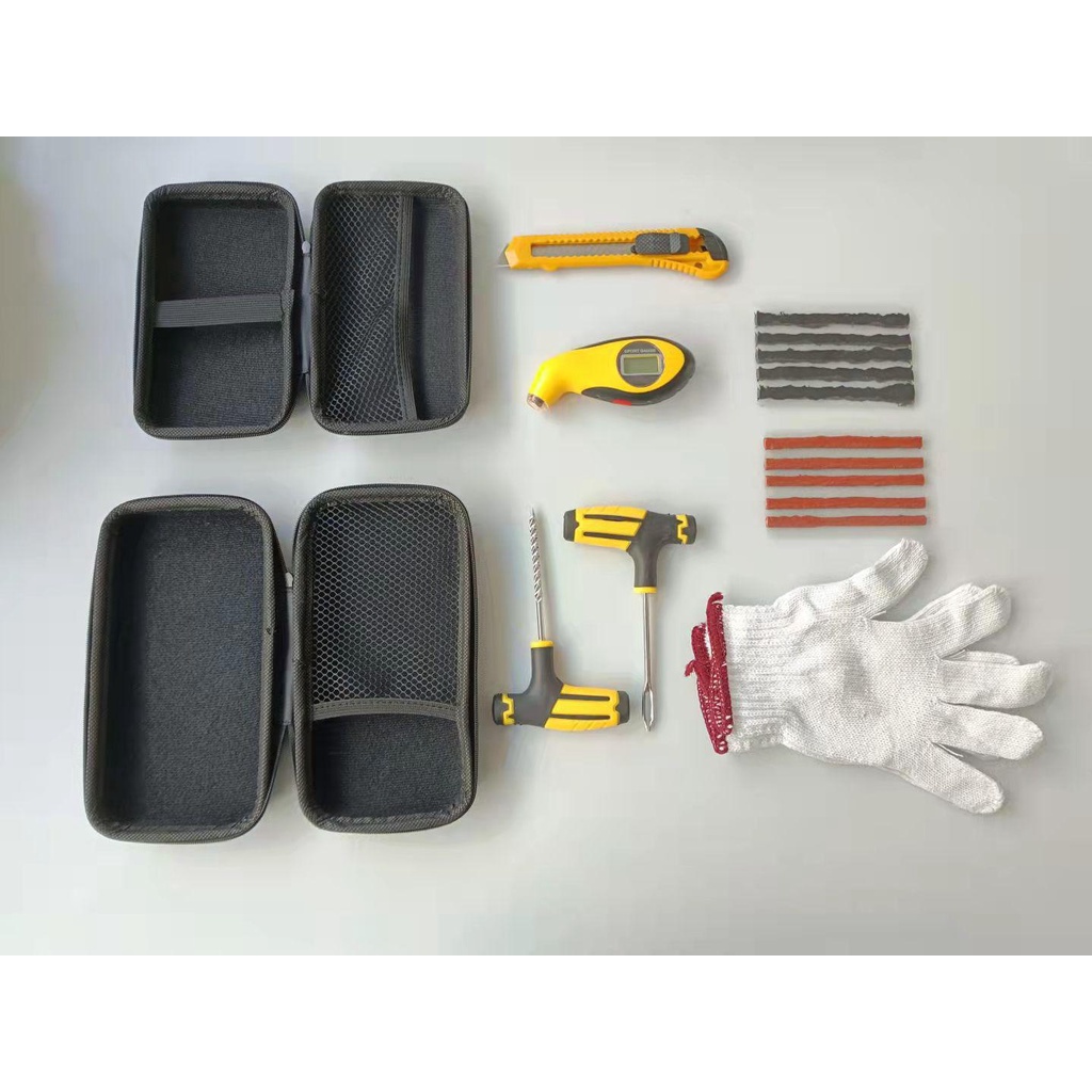 Bộ dụng cụ sửa chữa lốp ô tô chuyên nghiệp với túi lưu trữ bộ dụng cụ nghiên cứu nhà để xe máy ô tô xe máy không săm lốp thủng phích cắm máy khoan công cụ sửa chữa bit