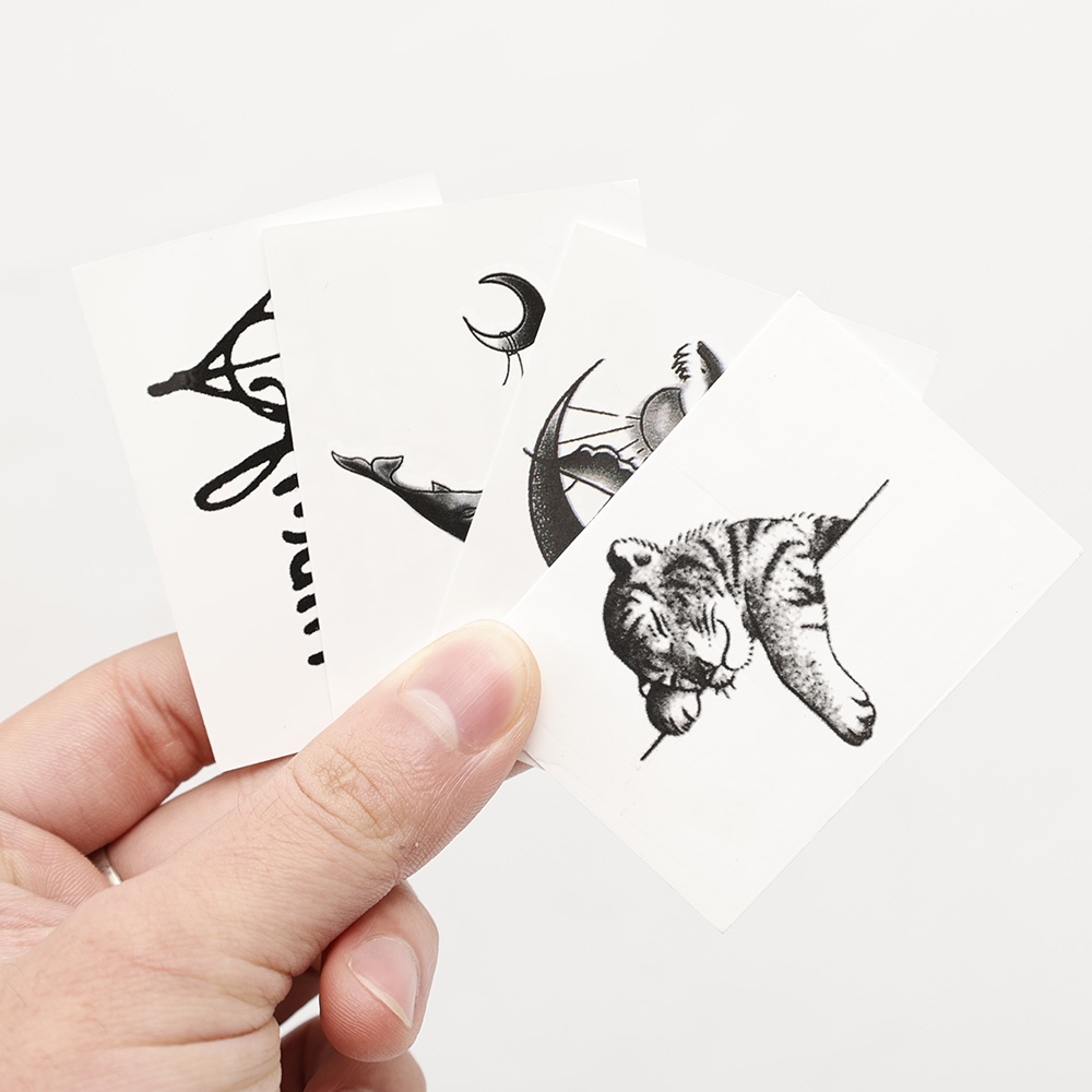 Đen Miếng Dán Hình Xăm Ngón Tay / Cơ Thể Chống Thấm Nước Độc Đáo