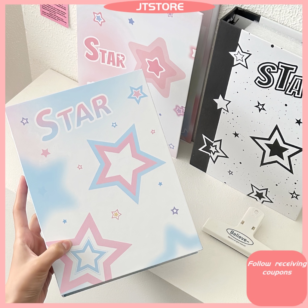 Thẻ ảnh bìa album y2k gradient stars phim hoạt hình dễ thương a5 lá rời album ảnh 3 inch album sách thẻ