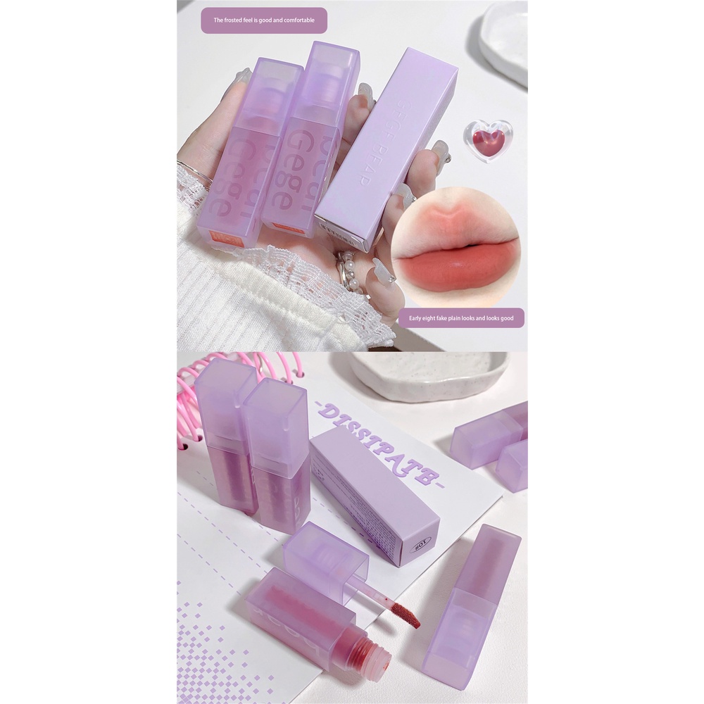♕ Gege Bear Color Mirror Light Velvet Fog Son môi hai lớp men lì Son môi dưỡng ẩm mịn màng Độ hoàn màu cao Trang điểm môi lâu trôi TUYỆT VỜI