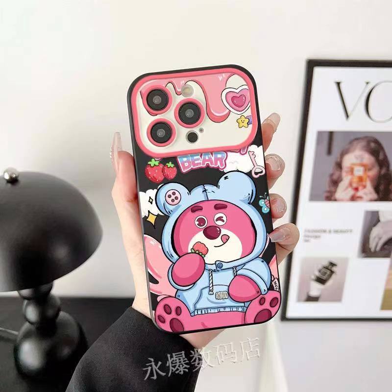 Ốp Điện Thoại Dẻo Họa Tiết Gấu & Dâu Tây Dễ Thương Cho iphone13pro12 / 11 7p 3qoy 14promax