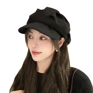 Mũ Nồi Len Màu Đen Thời Trang Thu Đông Hàn Quốc Cá Tính Cho Nữ
