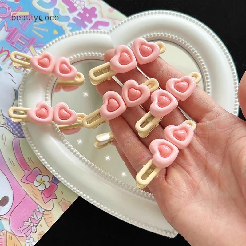 Beautycoco🍊Kẹp tóc mái hình trái tim màu kẹo ngọt thời trang cho nữ