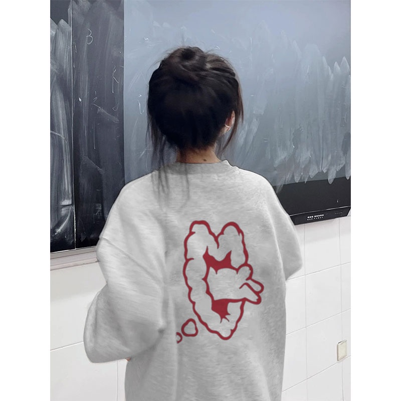 Fashmily phiên bản hàn quốc mới mùa thu / đông áo len dài tay của phụ nữ áo len cặp đôi cổ tròn cực lớn