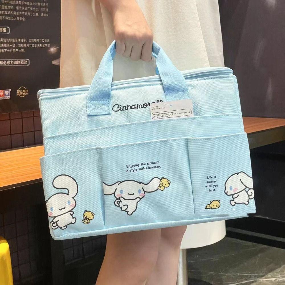 Shanhai kuromi Túi Xách canvas Sức Chứa Lớn Họa Tiết Hoạt Hình melody Nhật Bản Nhiều Túi Cho Mẹ Bỉm Sữa