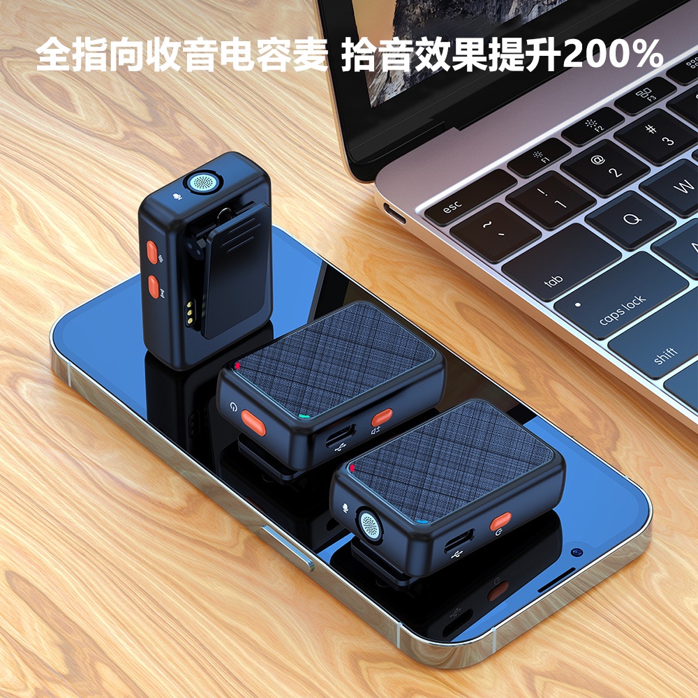 Micrô ghi âm lavalier không dây hệ thống micrô có ve áo kênh đôi cho điện thoại thông minh máy ảnh dslr dv vlog youtube live