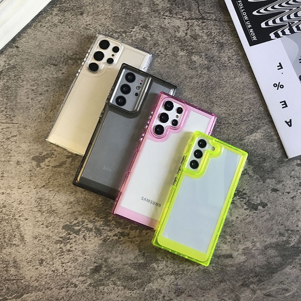 Ốp Điện Thoại Samsung Galaxy s21 S22 Plus Ultra Silicon case ốp lưng Samsung Galaxy S22 s21 Plus Ultra Hình vuông Trong Suốt Chống Sốc Cho Samsung Galaxy S21 S22 ultra Plus