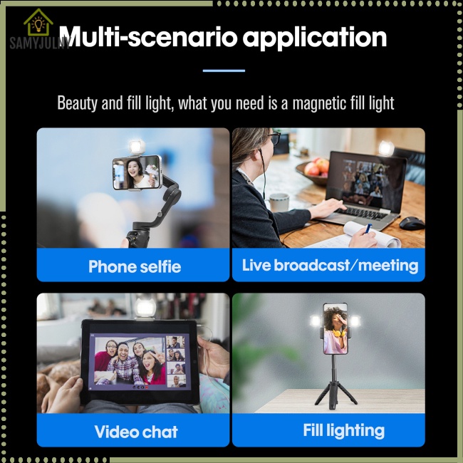 Đèn Tròn Gắn Tay Cầm Có Thể Điều Chỉnh 3 Màu Cho Dji Om 4 / 5 / 6 / se