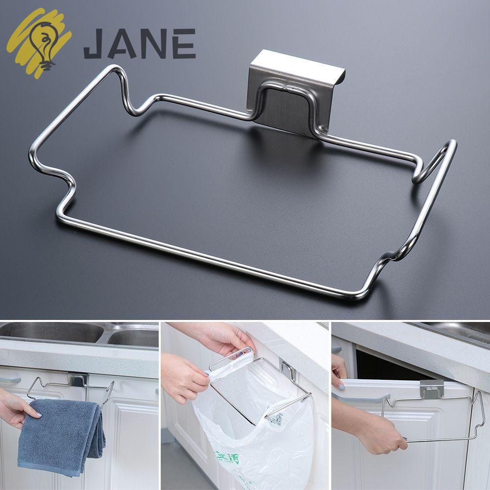 Giá Đỡ Treo Túi Rác Gắn Cửa Tủ Bếp Bằng Thép Không Gỉ Tiện Lợi