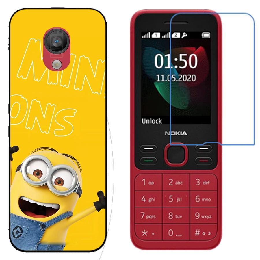 Ốp Điện Thoại TPU Silicone In Hình Hoạt Hình Chống Cháy Nổ + Phim Bảo Vệ Màn Hình Cho Nokia 150 2020 125 2020