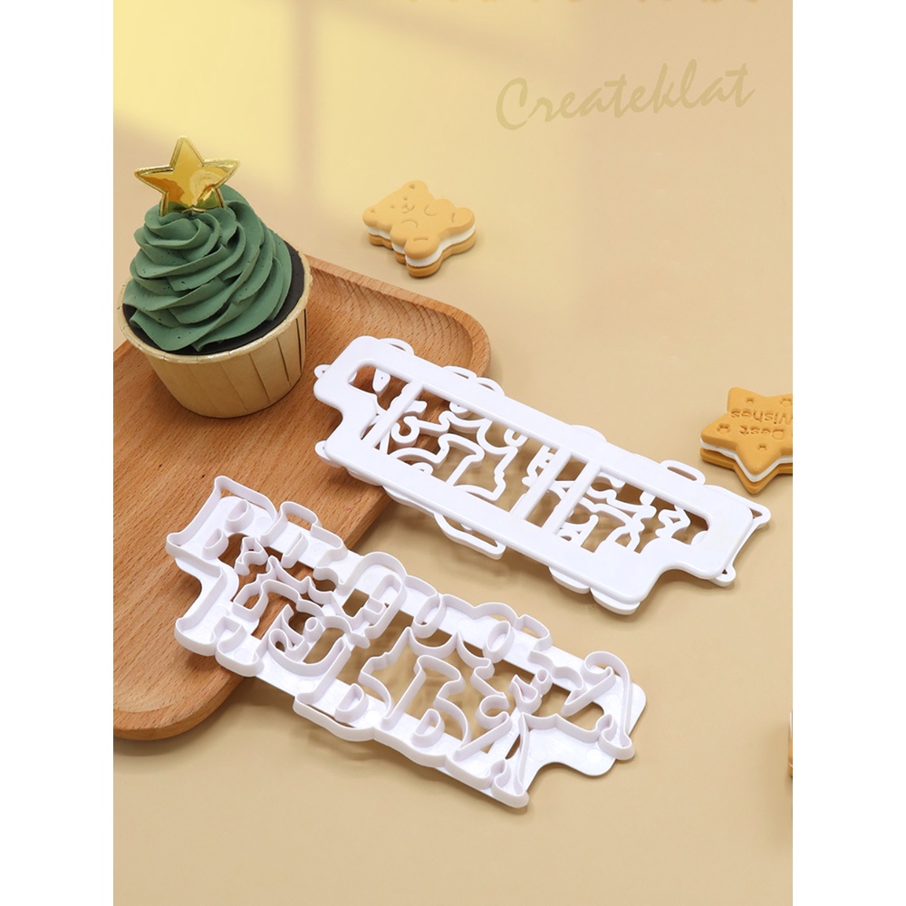 Khuôn Cắt Tạo Hình Chữ Happy Birthday / Trái Cây / Bánh Quy Độc Đáo Trang Trí Bánh Kem