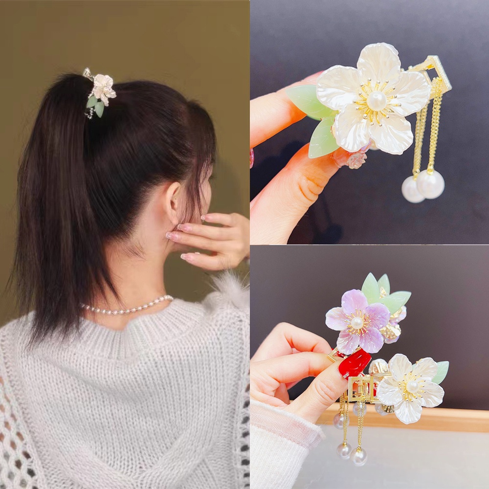 Haimeikang (MớI) Kẹp TóC DạNg Tua Rua ĐíNh NgọC Trai Giả Xinh XắN