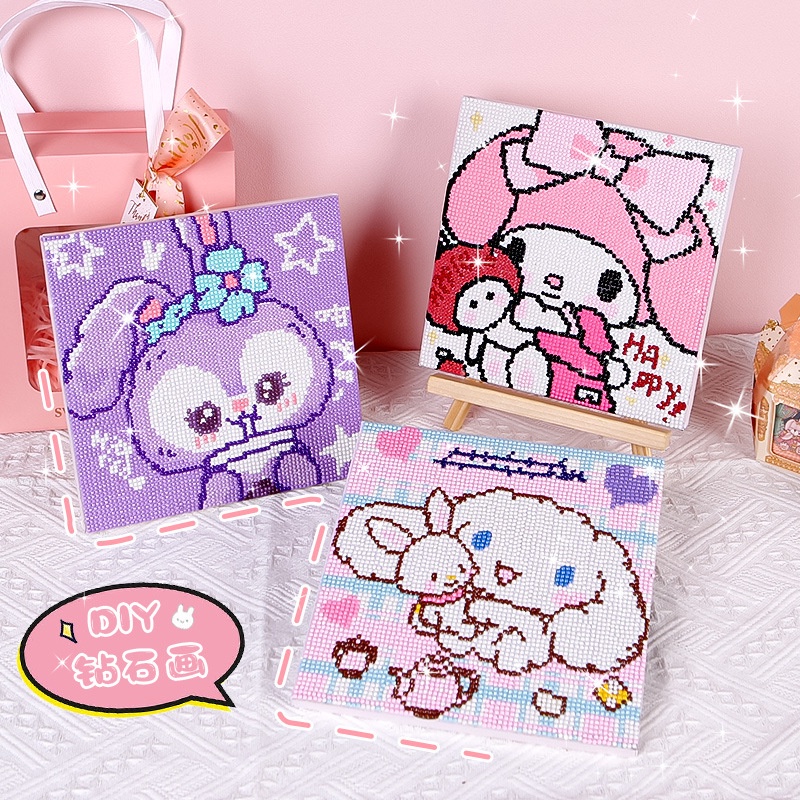 Bộ Tranh Đính Đá Tự Làm Họa Tiết Sanrio Kuromi Phong Cách Mới 2023 Cho Bé