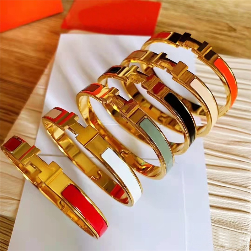 Vòng Đeo Tay Cặp Chữ H Bằng Thép Titan Tráng Men 8mm 9329