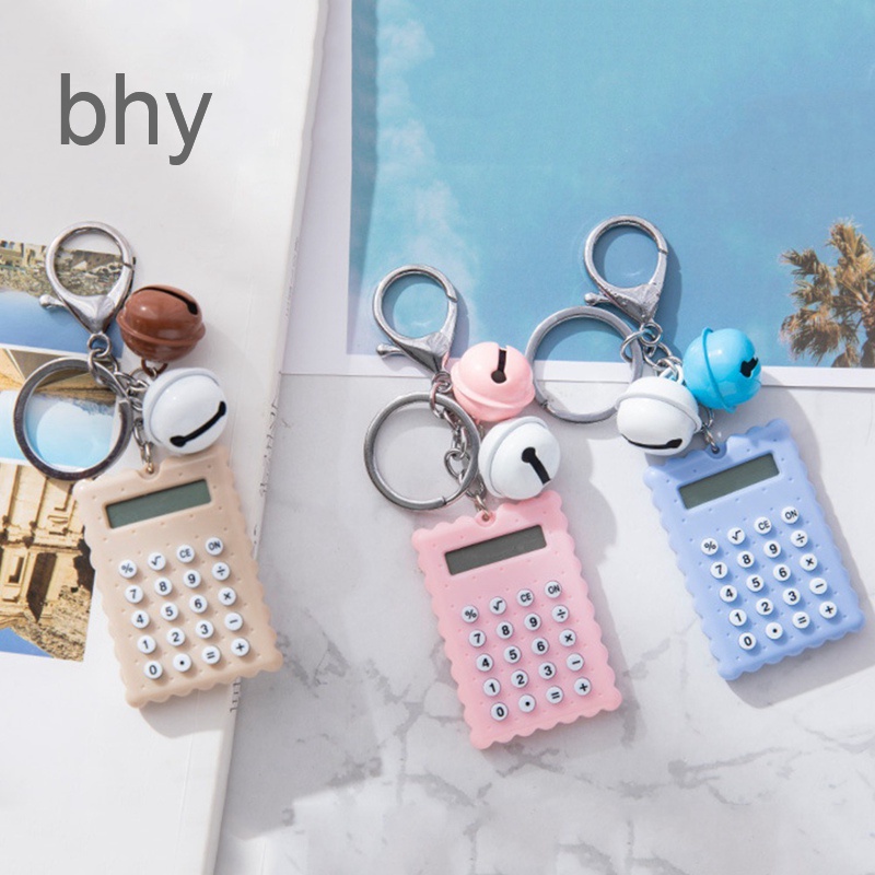 Máy Tính Bỏ Túi Mini 8 Chữ Số Siêu Mỏng Có Móc Khóa Họa Tiết Hoạt Hình