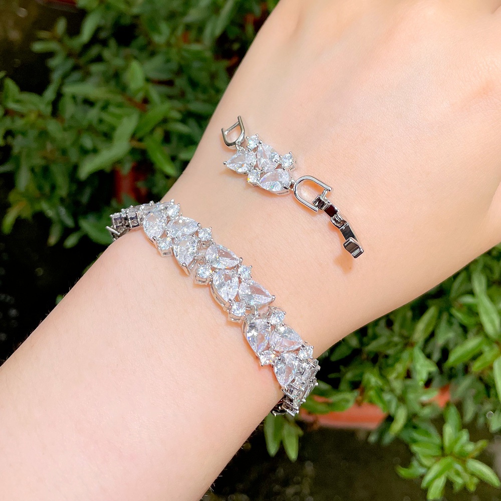 Vòng Tay Đính Đá Zircon Dễ Phối Đồ Thời Trang Cho Nữ