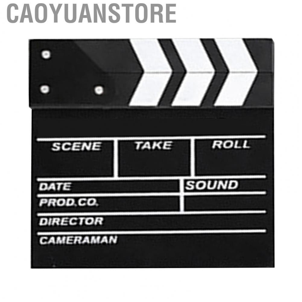 Caoyuanstore Movie Clapper Board  Film Clap Wooden Black 20 X 20cm Durable for Director Decoration
