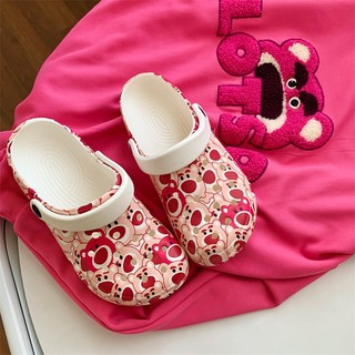 🔥có hàng sẵn🔥mùa hè mới Dép Gấu Dâu hoa văn dễ thương dép sandal nữ