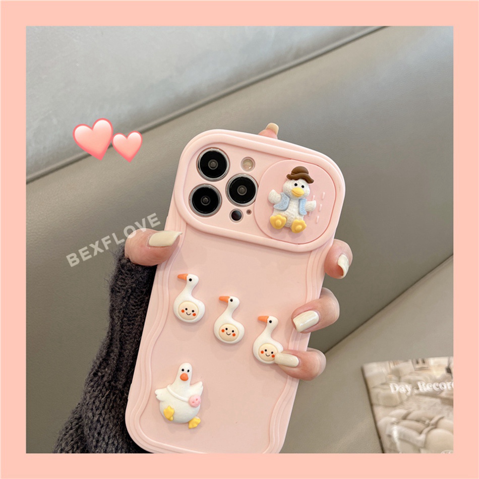 Ốp Điện Thoại Silicon Hình Vịt 3D Cho iPhone 11 12 13 14 Pro Max Plus 12pro 13Pro 14Pro 12Promax 13Promax 14Promax