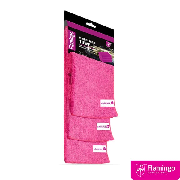 Khăn lau ô tô xe hơi, Khăn lau xe hơi đa năng loại dày, mềm mịn siêu thấm nước không xù lông Cao Cấp Flamingo30x70