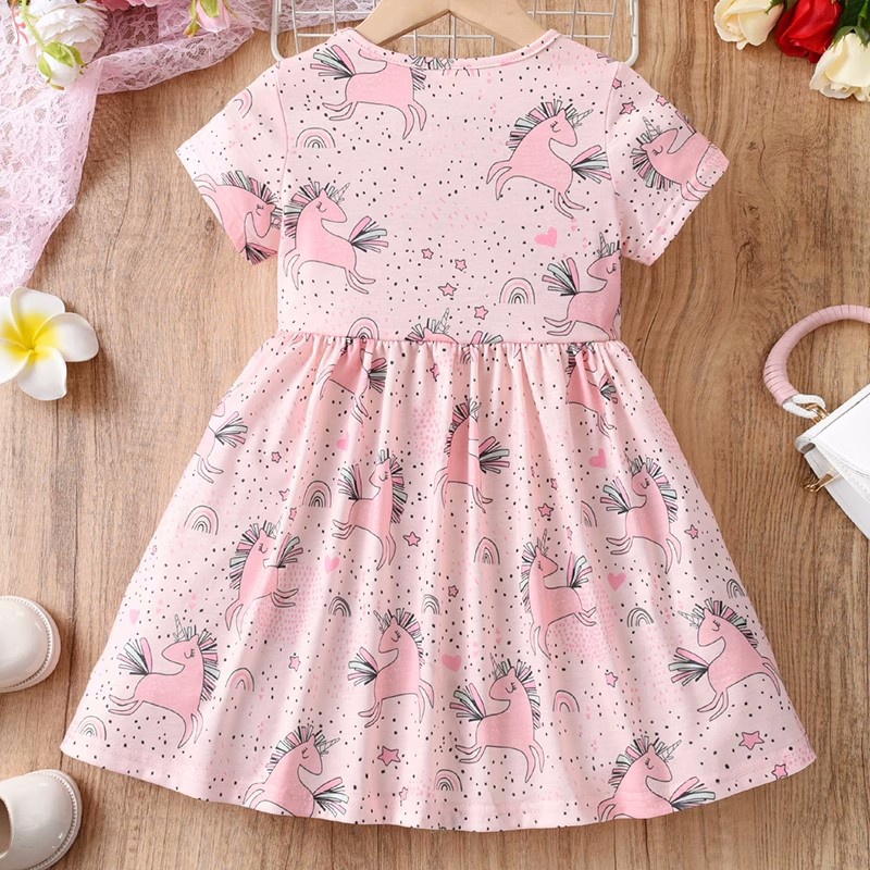 Đầm Công ChúA, In HìNh NgựA Unicorn Cho Bé GáI