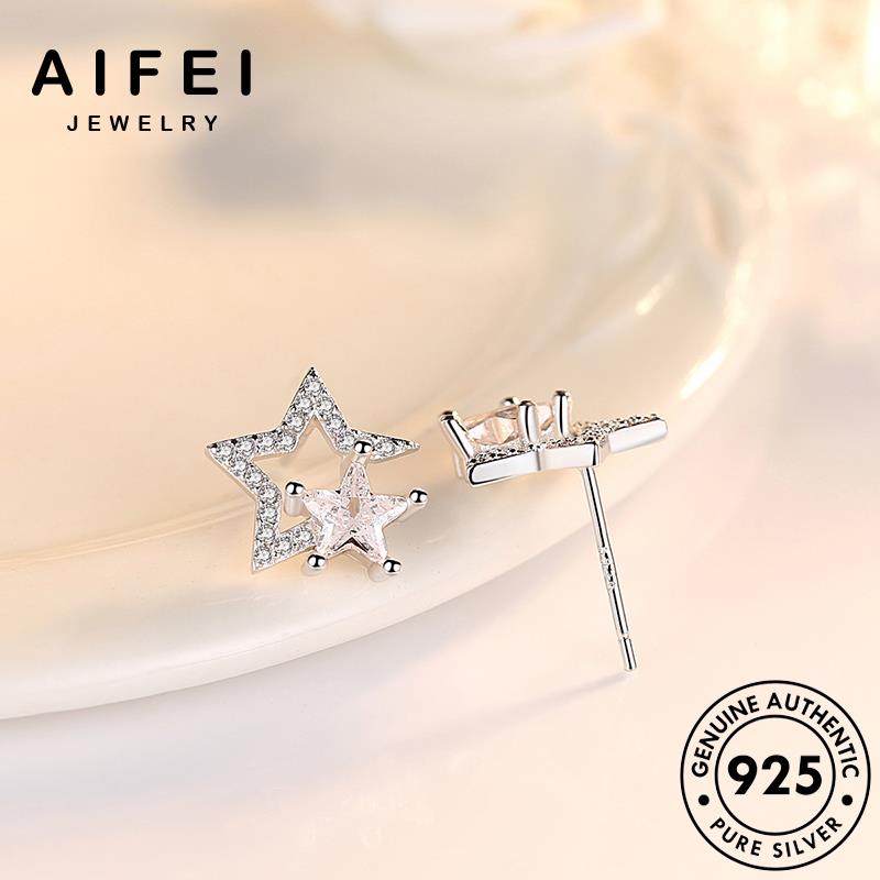AIFEI JEWELRY 925 tua tròn tai Thời phụ nữ bản nguyên sao thời trang hàn xỏ sức cương thật bạc moissanite vành quốc bông tính ngôi kim cá khuyên kiện E103