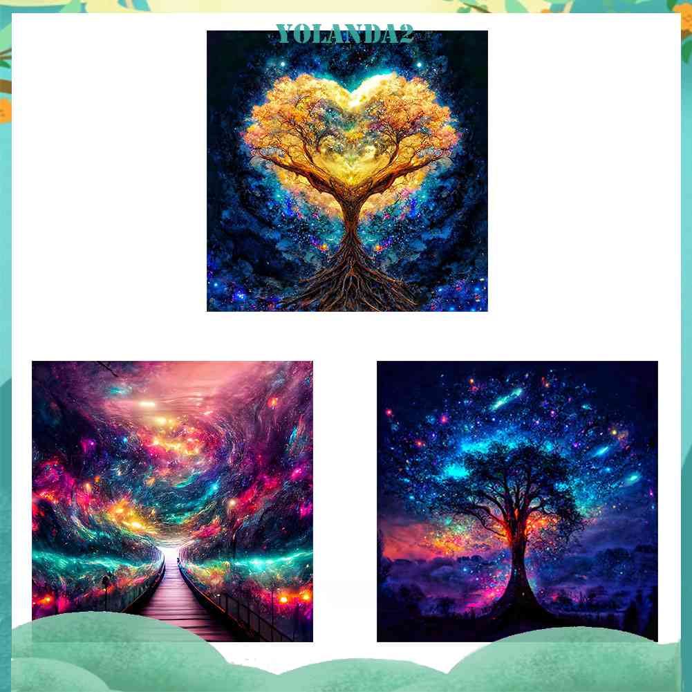 Bộ Tranh Đính Đá 5D Toàn Diện Họa Tiết Trừu Tượng Độc Đáo DIY Dùng Trang Trí Nhà Cửa