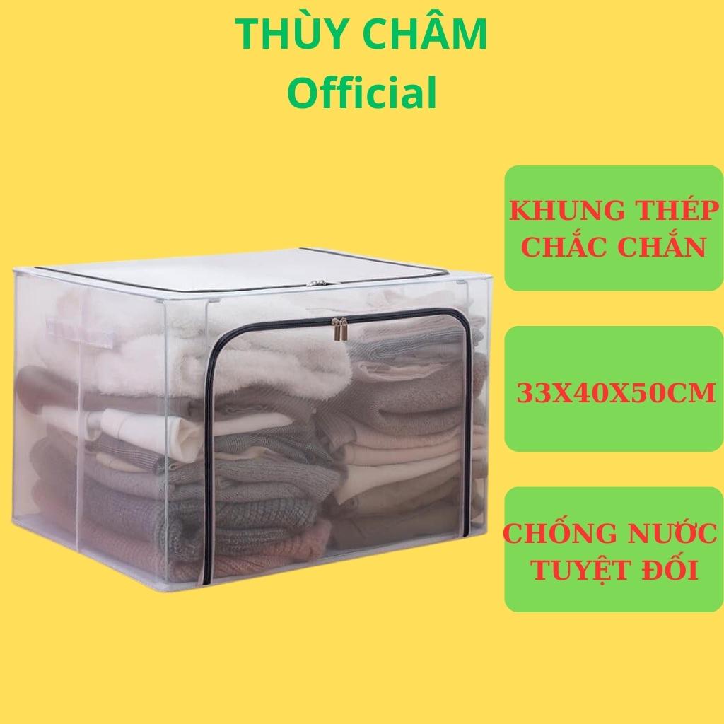 Túi đựng quần áo khung sắt 66L trong suốt cao cấp bằng nhựa pvc chống ẩm tuyệt đối