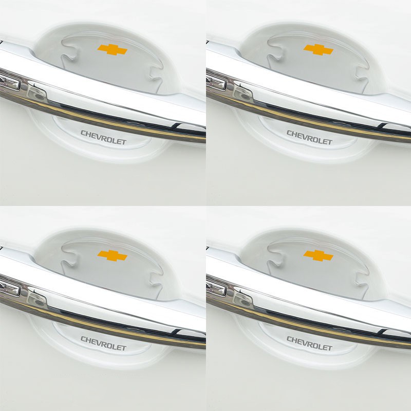Set 10 Miếng dán Silicon Chống Xước Tay cửa, Hõm cửa ô tô có logo Chevrolet