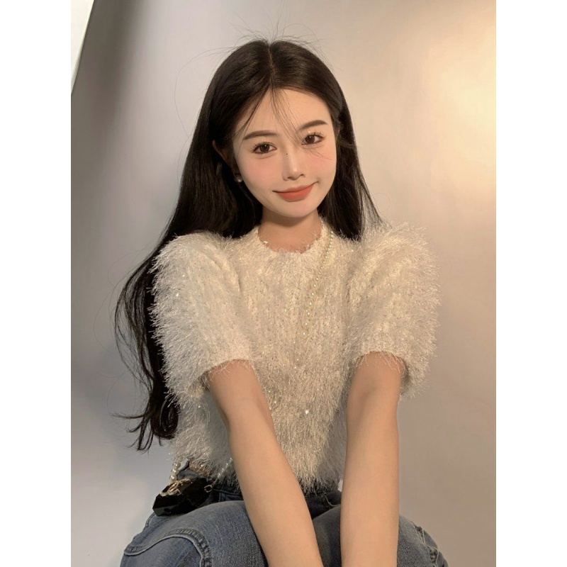 Áo Sweater Tay Lỡ Phối Tua Rua Phong Cách Hàn Quốc Cổ Điển Thời Trang Cho Nữ