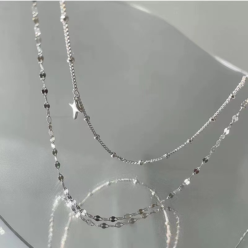 Vòng Cổ Choker Hai Lớp Bằng Thép Titan Thời Trang Mới 2023