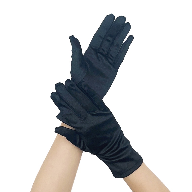 1 Đôi Găng Tay satin Ngắn Màu Trơn Thời Trang Cho Cô Dâu