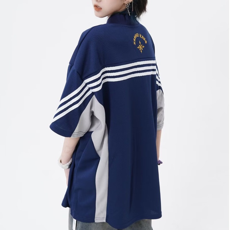 Áo Thun Tay Ngắn Cổ Chữ V Dáng Rộng Phong Cách Hip hop Mỹ Thời Trang Mùa Hè Hàng Mới Dành Cho Nam Và Nữ