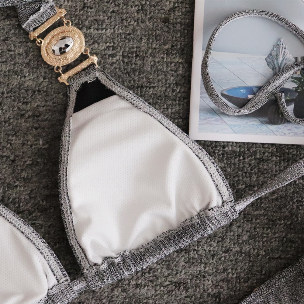 Weania Bộ Bikini Dây Đeo Đá Lấp Lánh Thanh Lịch Gợi Cảm Cho Nữ