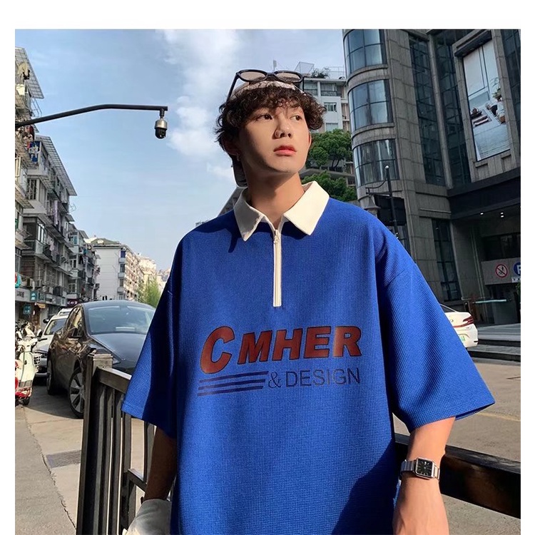 Áo Thun POLO Tay Ngắn In Chữ Phong Cách Thời Trang Nhật Bản Cho Nam Giới Có Size Lớn M-2XL