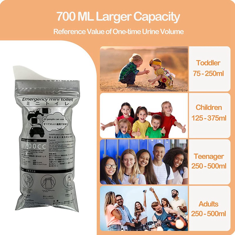 Bộ 20 Túi Đi Vệ Sinh Khẩn Cấp 700ML Dùng Một Lần Tiện Dụng Khi Đi Cắm Trại