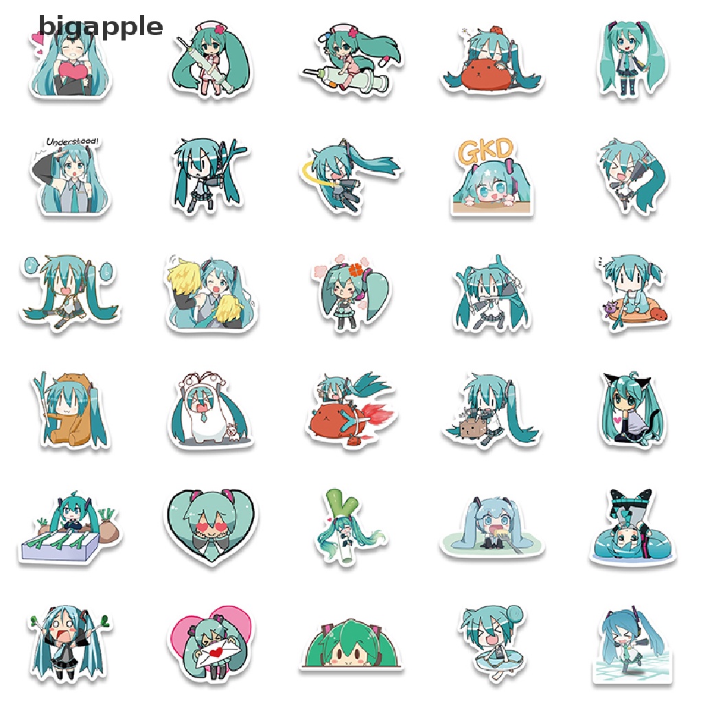 Set 65 Miếng Dán Hoạt Hình Hatsune Miku Graffiti Trang Trí Đa Ứng Dụng