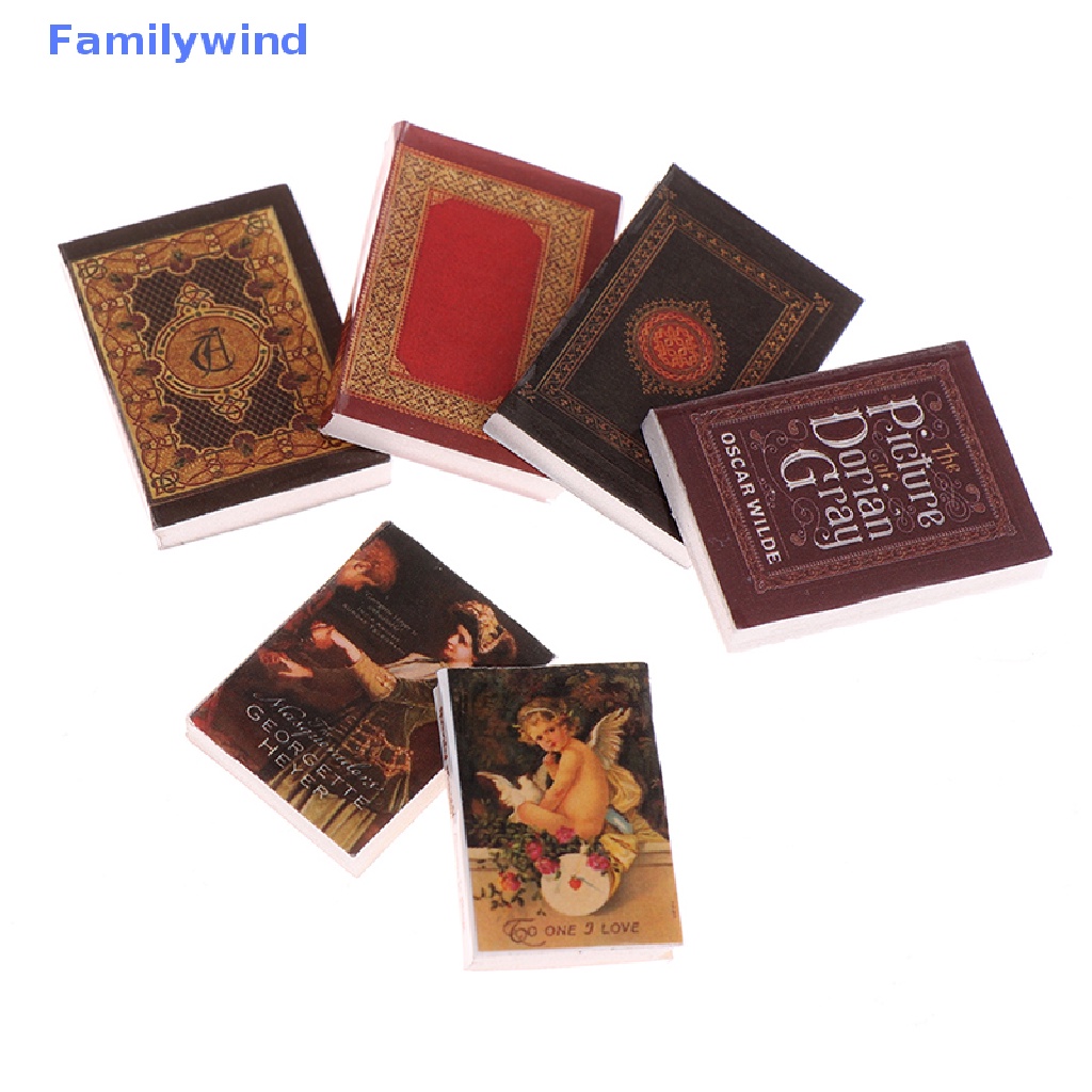 Set 6 Mô Hình Quyển Sách Mini Tỉ Lệ 1 / 12 Trang Trí Nhà Búp Bê