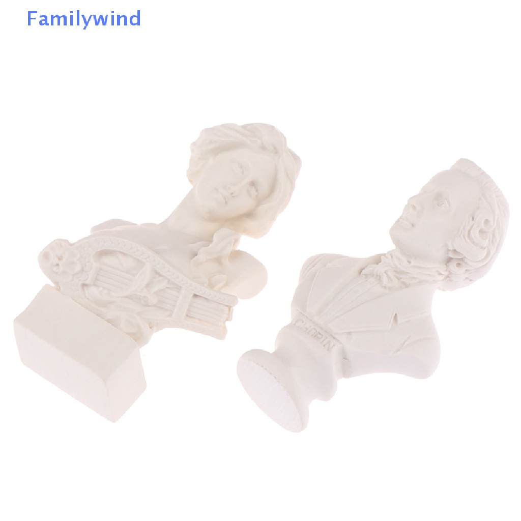 1 Tượng Mô Hình Xe Buýt Bằng Nhựa Resin Màu Trắng Trang Trí Nhà Búp Bê