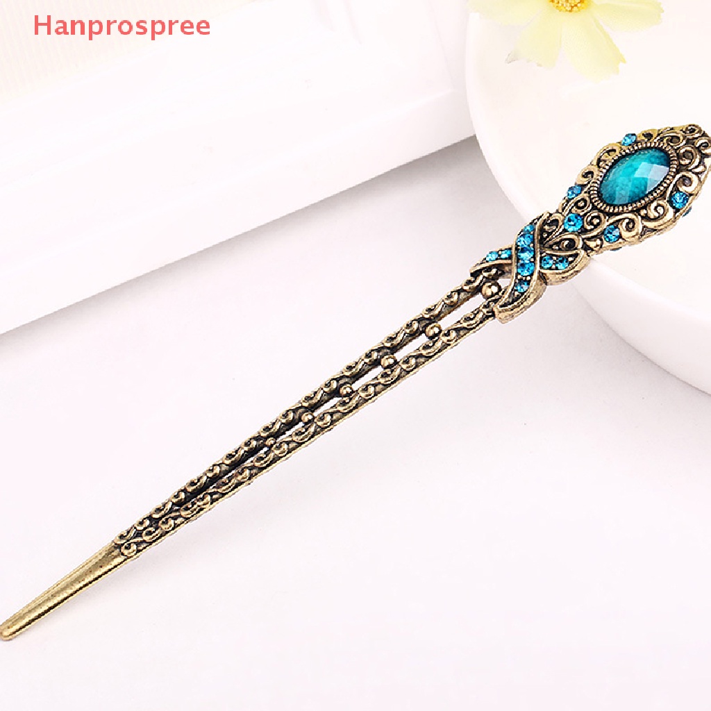 Trâm Cài Tóc Kim Loại Đính Pha Lê Phong Cách Vintage