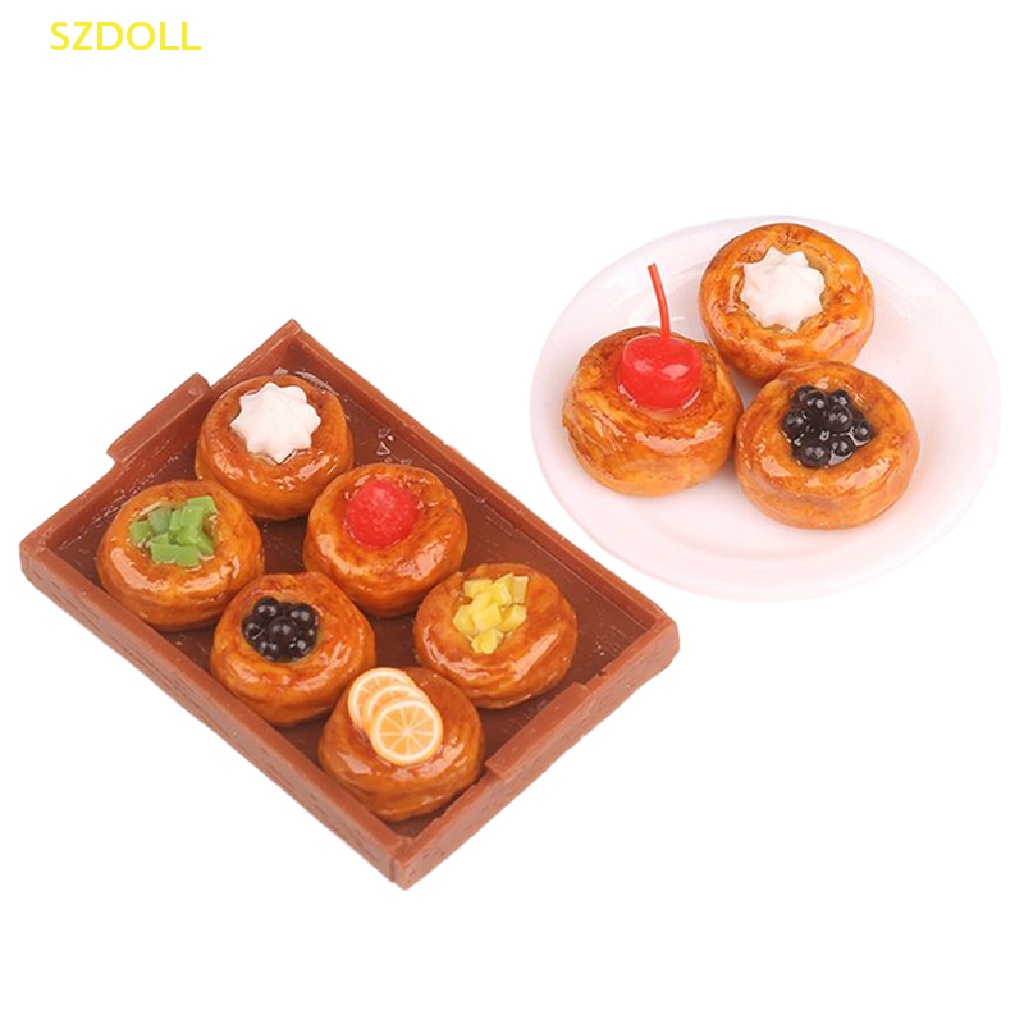 1 Set Khay Đựng Bánh Mì Trái Cây Tỉ Lệ 1: 12 Trang Trí Nhà Búp Bê